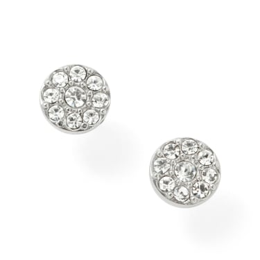 Fossil Silver Cubic Zirconia Stone Stud Earrings Jewellery