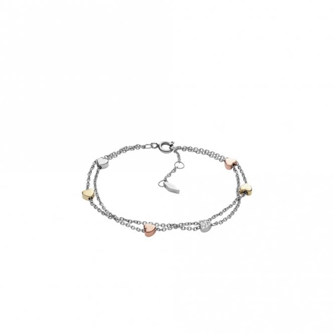 Fossil Jewellery Fossil Three-tone Vintage Motif Heart Bracelet