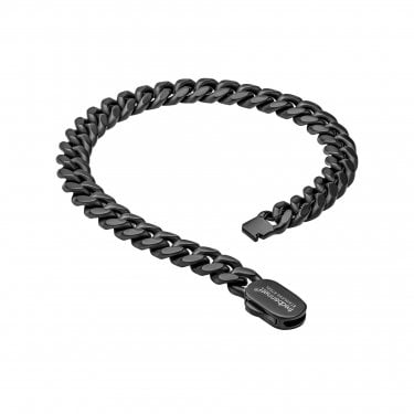 Fred Bennett Black Brushed Curb Chain Bracelet 21cm