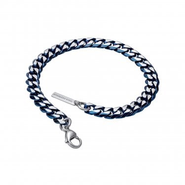 Fred Bennett Blue Curb Chain Bracelet 21.5cm