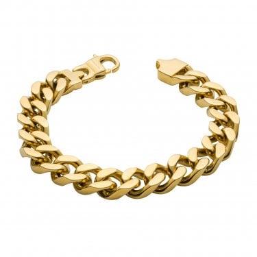 Fred Bennett Heavyweight Curb Chain Gold Tone Bracelet 1.6 x 0.3cm, 22cm