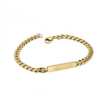 Fred Bennett Offset Engravable Bar Chain Bracelet 0.5cm, 20cm
