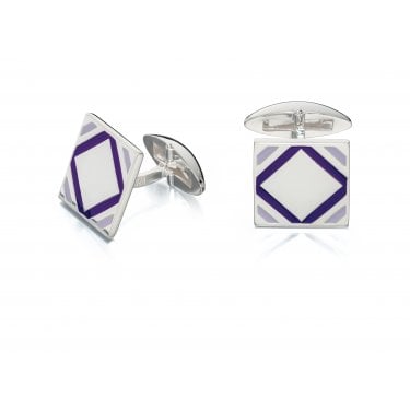Fred Bennett Purple Epoxy Square Patterned Cufflinks