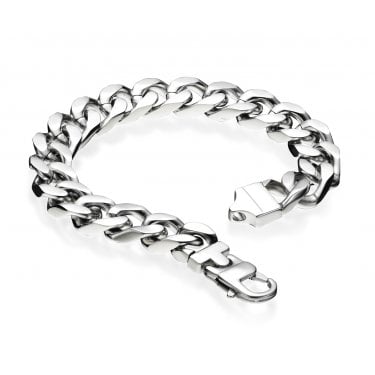 Fred Bennett Stainless Steel Curb Bracelet 22cm