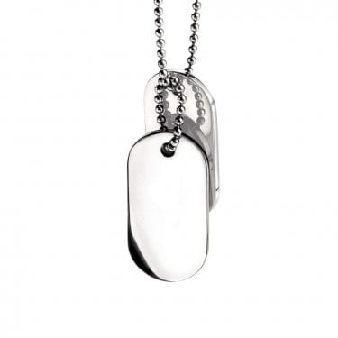 Fred Bennett Stainless Steel Oval Dogtag Necklace 56cm