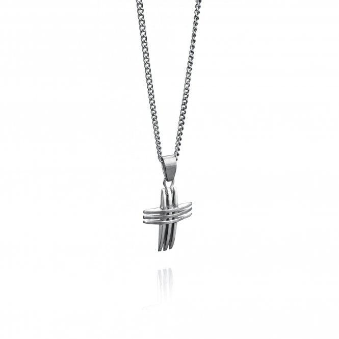Fred Bennett  Stainless Steel Triple Cross Necklace 50cm