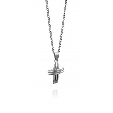 Fred Bennett Stainless Steel Triple Cross Necklace 50cm