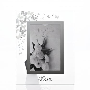 Always and Forever Glass Frame Butterflies 4"x6"