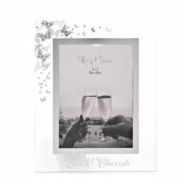 Always and Forever Glass Frame Butterflies 5"x7"