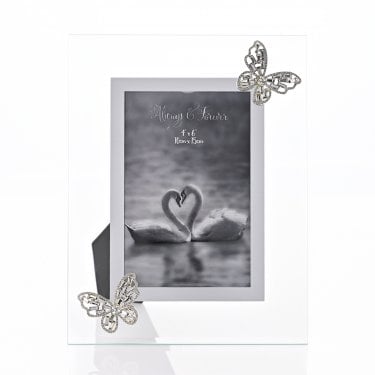 Always & Forever Glass Frame 3D Butterfly 4"x6"