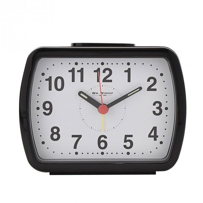 Gifts Hometime Quartz Alarm Bell Oblong Black Clock 90 x 120mm