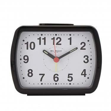 Hometime Quartz Alarm Bell Oblong Black Clock 90 x 120mm