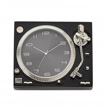 Minature Record Player Black Clock 25 x 70mm
