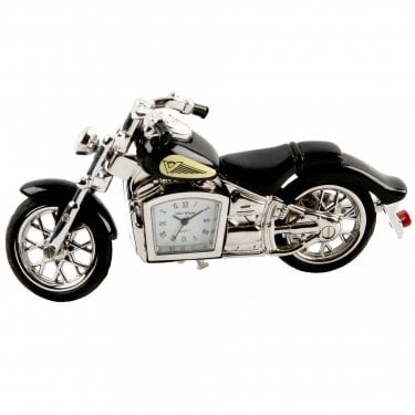 Miniature Black Indian Style Motorbike Clock 60 x 115mm