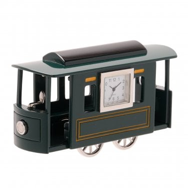 Miniature Clock Train Carriage Green 60 x 35mm
