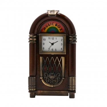 Miniature Juke Box Clock 8.6cm x 4.6cm x 2.5cm 