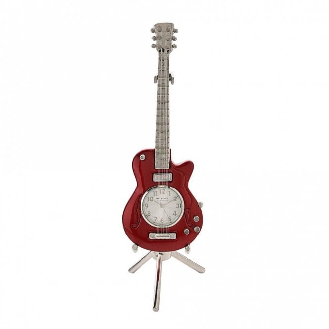 Gifts Miniature Red Guitar Clock 145 x 40mm