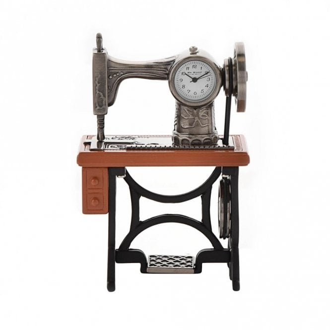Gifts Miniature Sewing Machine Clock 106 x 42mm