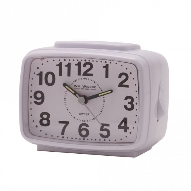 Gifts Oblong White Sweep Movement & Snooze Alarm Clock 95x124mm