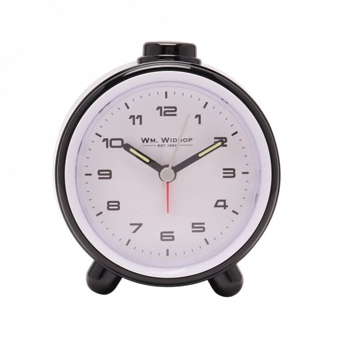 Gifts Round Black Sweep Movement & Snooze Alarm Clock 105x100mm