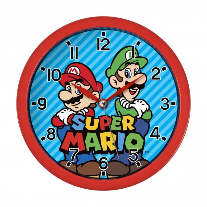 Gifts Super Mario Brothers Red & Blue Wall Clock 25cm 