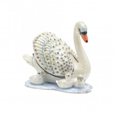 Treasured Trinkets - Mother & Baby Swans 75 x 60mm