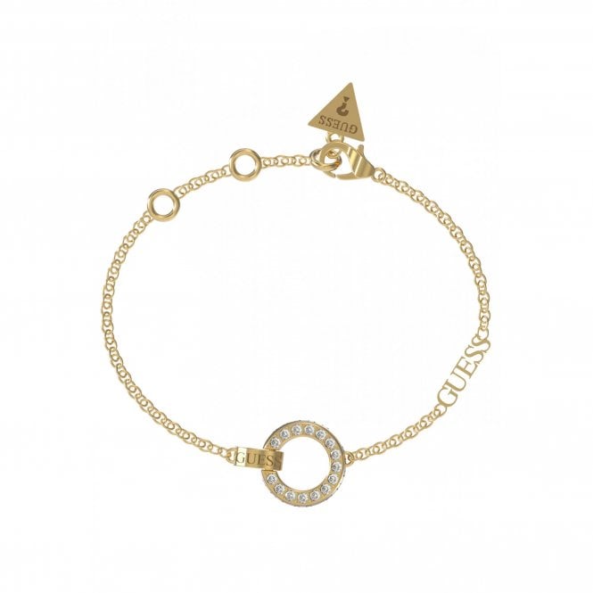 Guess Jewellery Guess Circle Lights CZ Yellow Gold Tone Bracelet 18.5-22cm
