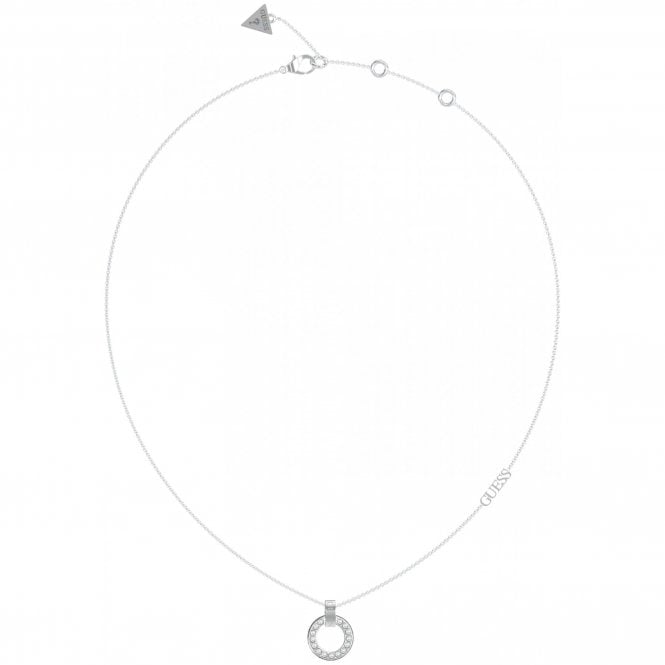 Guess Jewellery Guess Circle Lights Silver Tone CZ Pave Circle 16-18