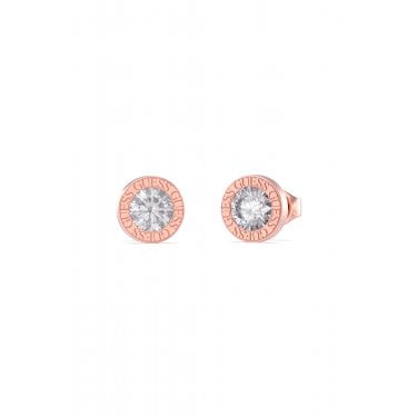 Guess Color My Day Rose Gold Tone CZ 10mm Stud Earrings