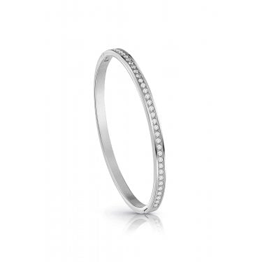 Guess Color My Day Silver Tone CZ Bangle
