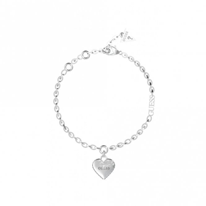 Guess Jewellery Guess Falling In Love Silver Tone Heart Bracelet 18.5-22cm