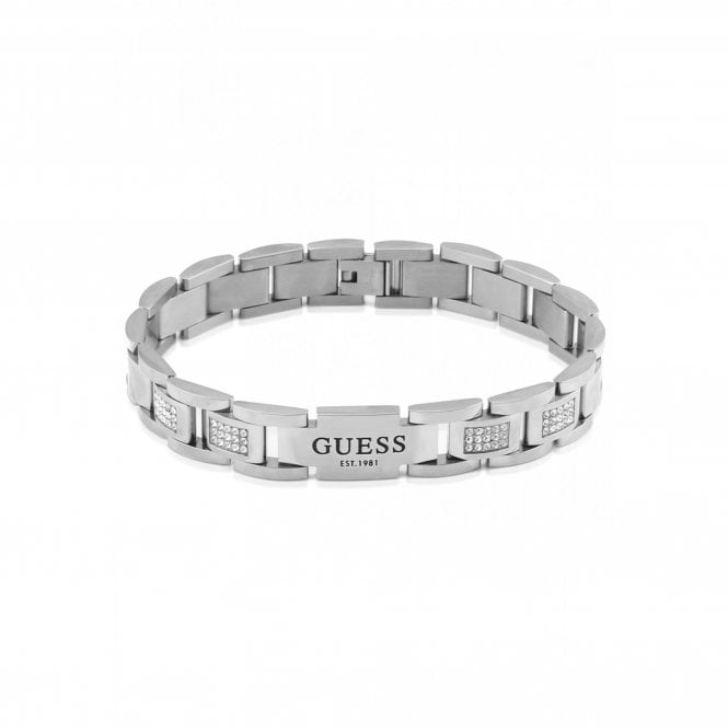 Guess Jewellery Guess Gents Frontier Flat Chain & White CZ Bracelet