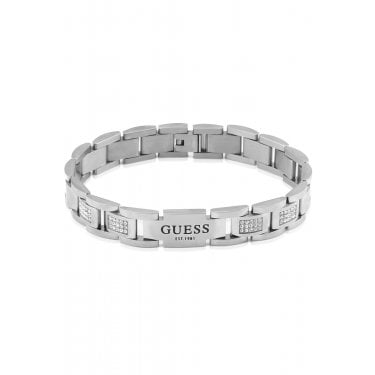 Guess Gents Frontier Flat Chain & White CZ Bracelet