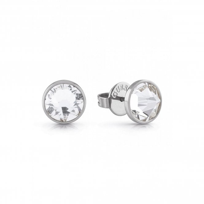 Guess Jewellery Guess Gents Frontier Silver Tone CZ 8mm Stud Earrings