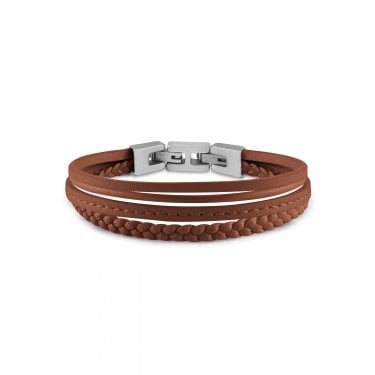 Guess Gents Malibu Cognac Multi Strap Bracelet