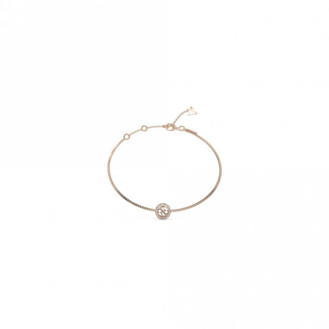 Guess Jewellery Guess 4G Crush Rose Gold Tone Bracelet 17-21cm