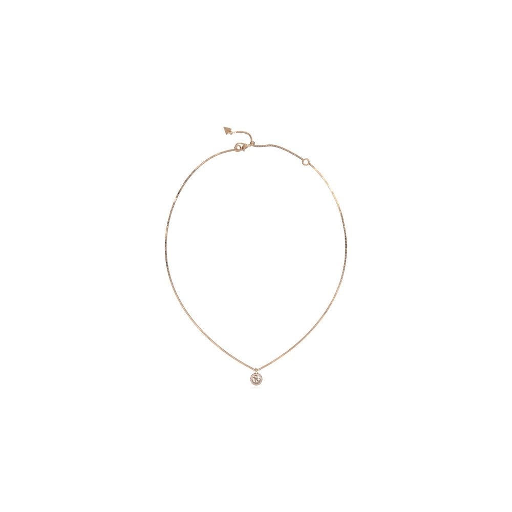 Guess Jewellery Gold Guess Crush Rose Tone Necklace 16-18" 4G