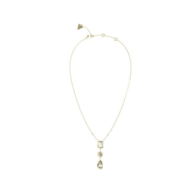Guess Jewellery Guess 4G Light & Charm Double Chain Gold Tone Necklace 5.3cm, 40.7cm + 5cm