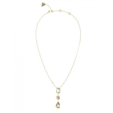 Guess 4G Light & Charm Double Chain Gold Tone Necklace 5.3cm, 40.7cm + 5cm