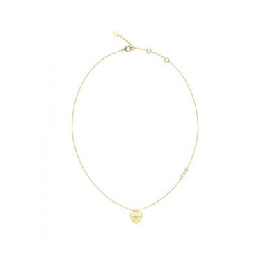 Guess Amore Heart Charm Gold Tone Necklace 1.4cm, 40.7 - 45.7cm