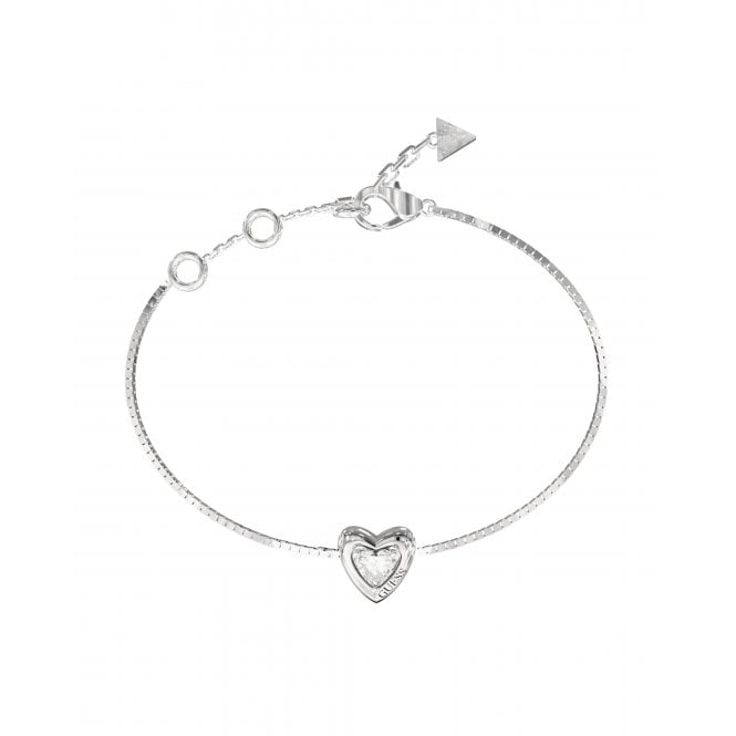 Guess Jewellery Guess Beloved CZ Heart Bracelet 1.5cm, 17.2cm + 3.8cm