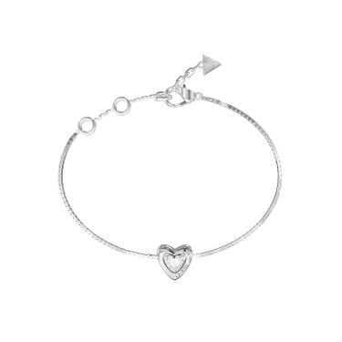 Guess Beloved CZ Heart Bracelet 1.5cm, 17.2cm + 3.8cm