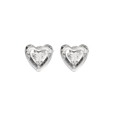 Guess Beloved CZ Heart Stud Earrings 1cm