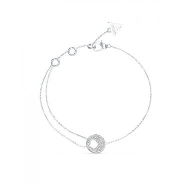 Guess Blooming Summer Single Link Pavé Bracelet 1cm, 17.2cm + 3.8cm