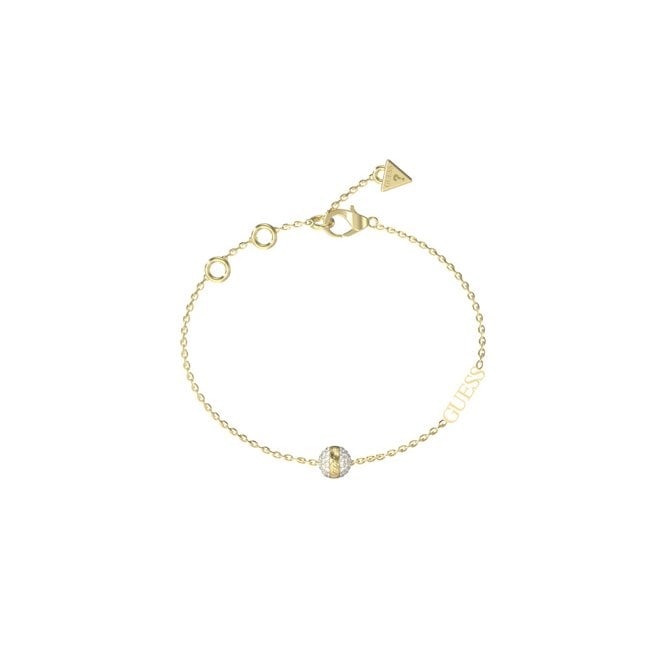 Guess Jewellery Guess Calypso Crystals Bead Gold Tone Bracelet 0.7cm, 17-21cm