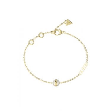 Guess Calypso Crystals Bead Gold Tone Bracelet 0.7cm, 17-21cm
