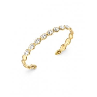 Guess Divine Gold Tone Multi Oval Crystal Bangle 0.6cm, 6cm x 5cm