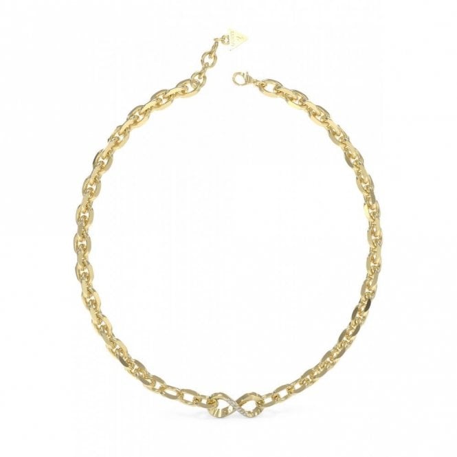 Guess Jewellery Guess Endless Dream CZ Infinity Gold Tone Chain Necklace