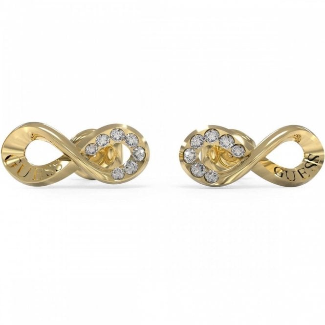 Guess Jewellery Guess Endless Dream CZ Infinity Gold Tone Stud Earrings 1.3cm