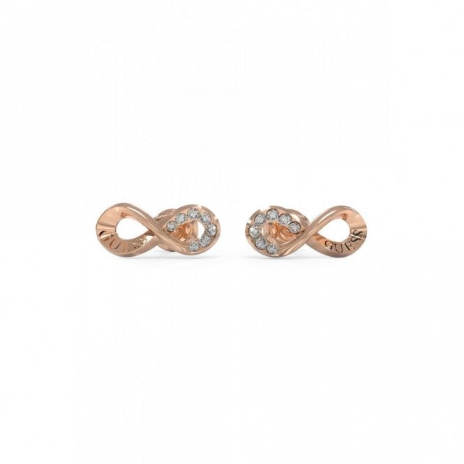 Guess Jewellery Guess Endless Dream CZ Infinity Rose Gold Tone Stud Earrings 1.3cm